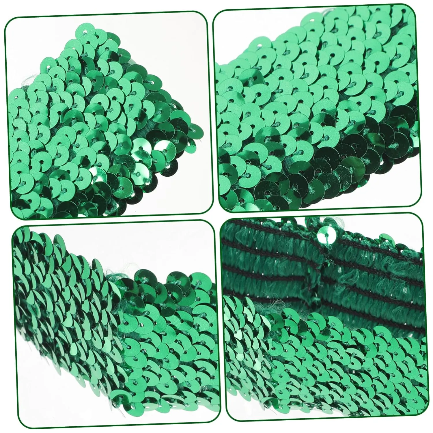 Elegant Sequin Headband Women's Sports Hairband Glitter Elastic Band Princess Green