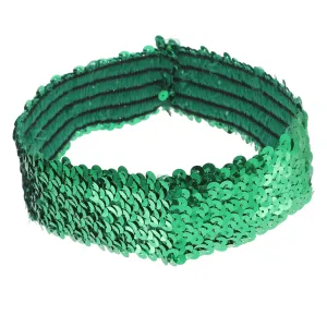 Elegant Sequin Headband Women's Sports Hairband Glitter Elastic Band Princess Green