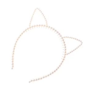 FRCOLOR Elegant Pearl Ear Headband for Women Hair Hoop Pearl Hair Clip Boys and Girls Bow Shape Perfect for Party Daily Wear
