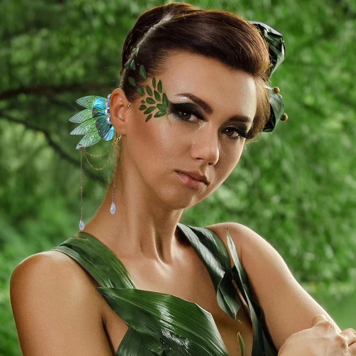 FRESHME Butterfly Elf Ear Cuffs - Handmade Fairy Wings Earrings Non Piercing Ear Clips Women Christmas Cosplay Accessories