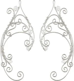 FRESHME Sliver Elf Ear Cuffs, Fairy Non Piercing Earrings