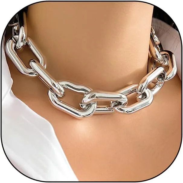 FUTIMELY Chunky Gold Chain Choker Necklaces,Trendy Thick Link Necklaces,Dainty Statement Jewelry Gifts for Women