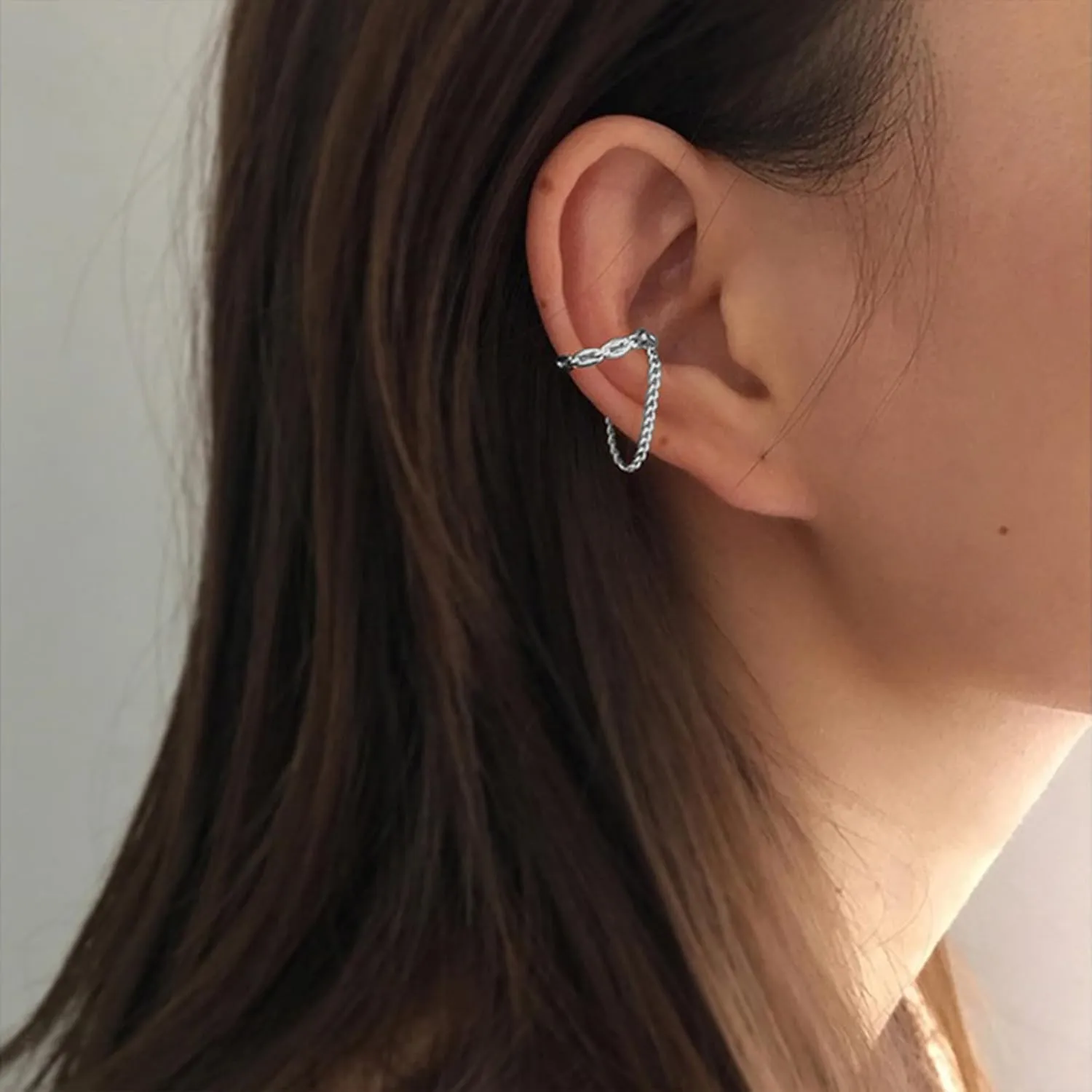Gold Ear Cuff Earrings for Women Non Piercing Silver Ear Cuff with Chain Clip Earrings for Women Cartilage Earring
