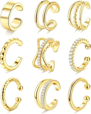 Gold Ear Cuffs Non Piercing Ear Cuff Earrings for Women Fake Piercings