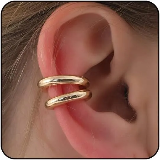 Gold Ear Cuffs Non Piercing Silver Ear Cuff Earrings for Women Fake Piercings Cartilage Earrings Non Pierced Clip On Earrings Dainty Silver Earrings