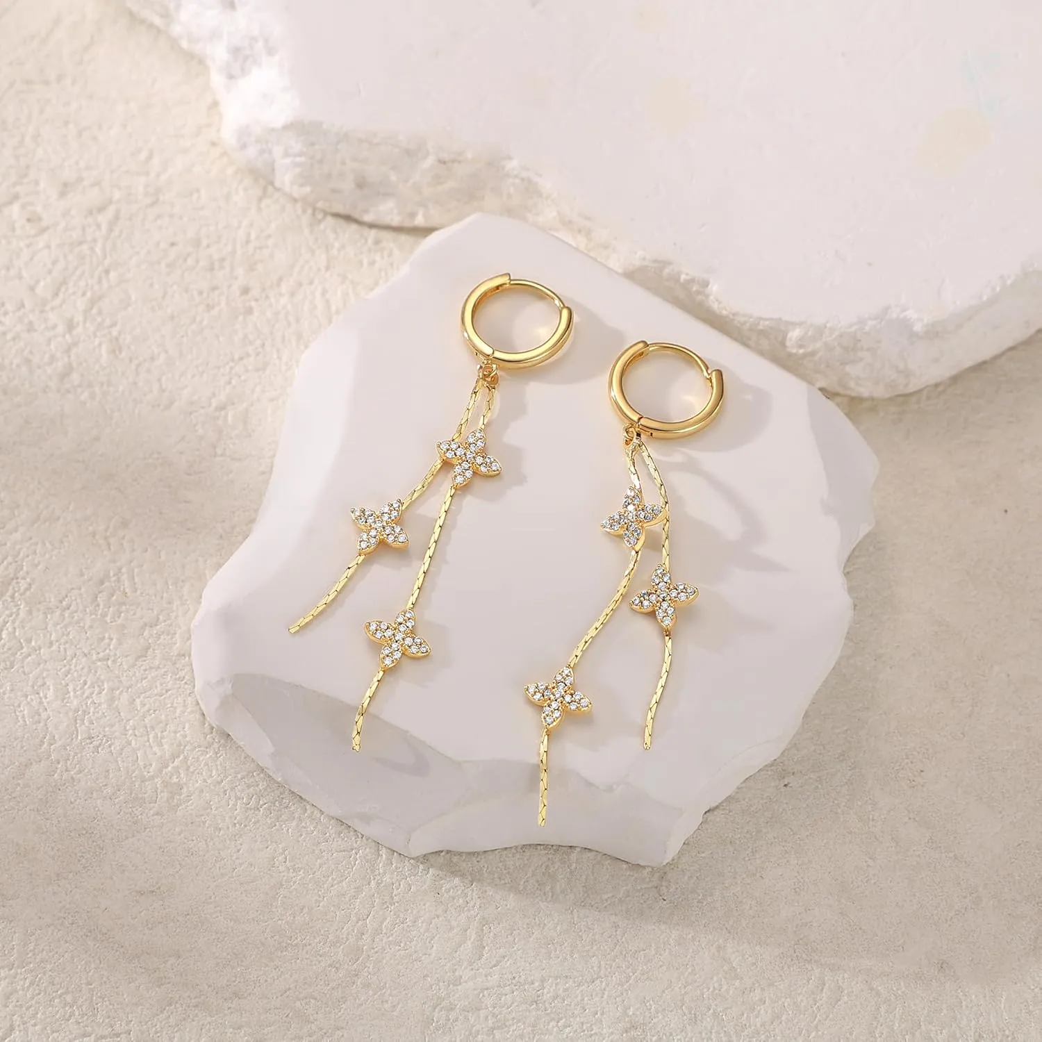 Gold Hoop Earrings Set for Women - 14K Gold Plated Hypoallergenic Huggie Hoops Earring Chunky Earrings Trendy Jewelry Dainty Gift