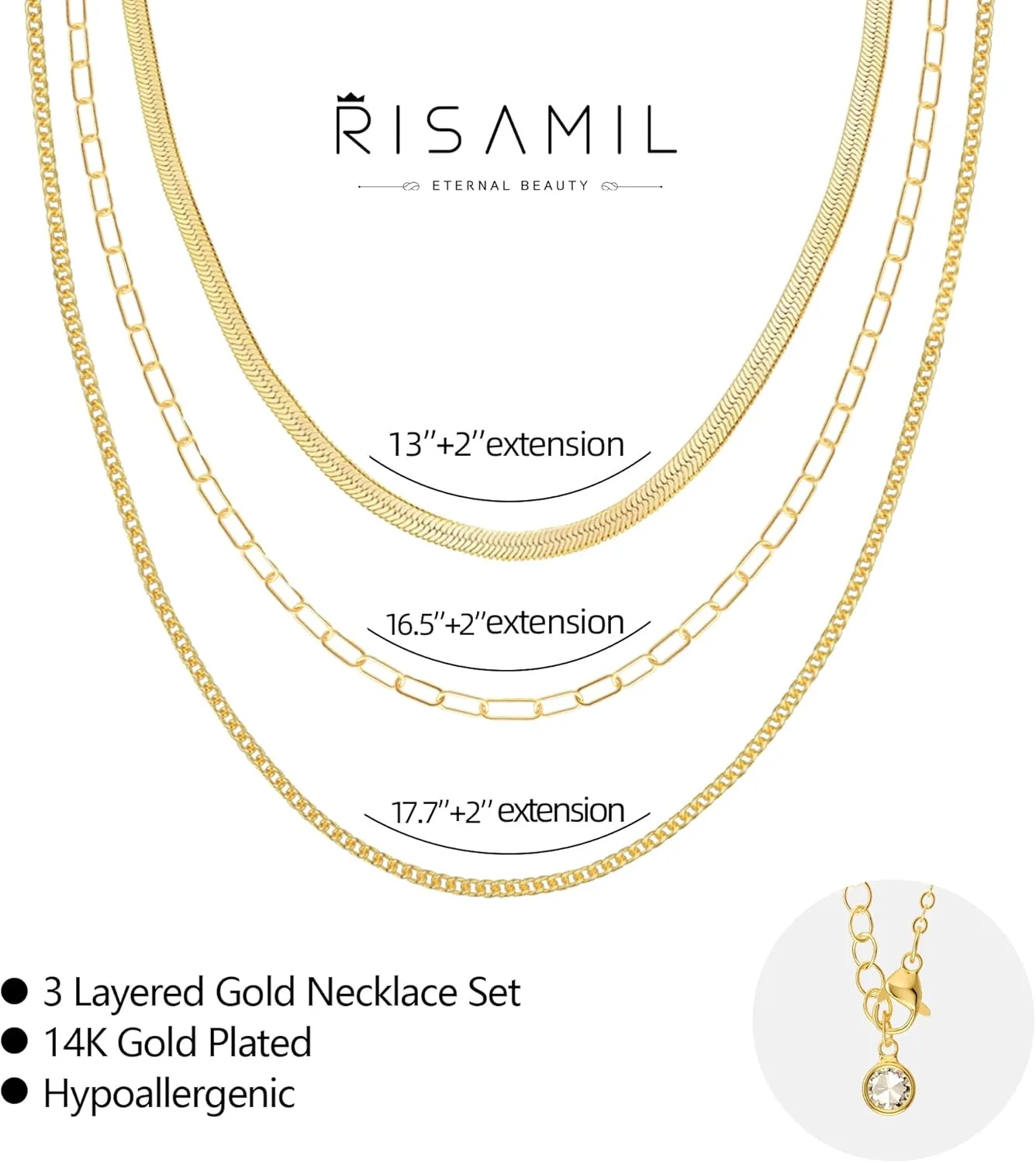 Gold Necklace for Women Trendy, Dainty 14K Gold/Silver Herringbone Snake Chain Necklace Layered Herringbone Necklace Gold Jewelry Gifts for Women