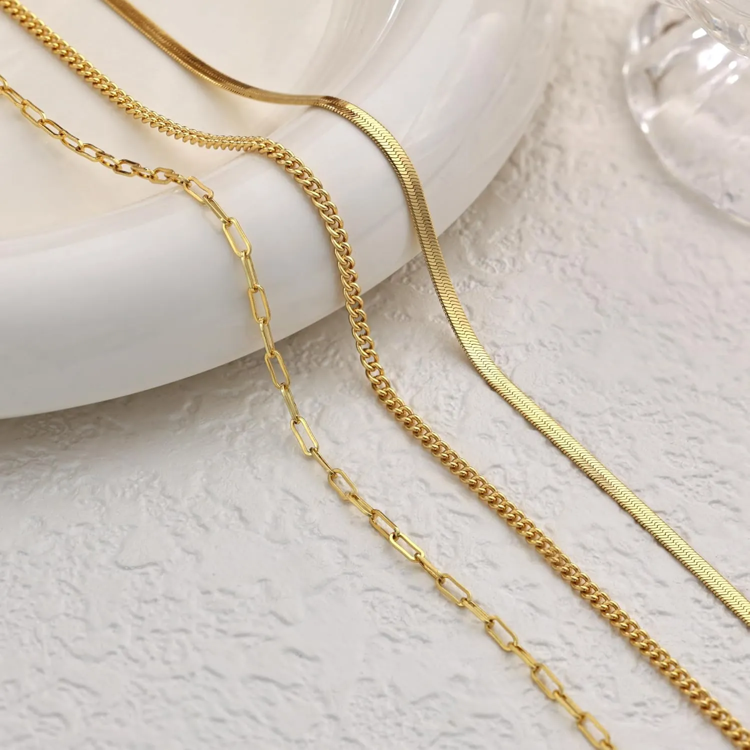 Gold Necklace for Women Trendy, Dainty 14K Gold/Silver Herringbone Snake Chain Necklace Layered Herringbone Necklace Gold Jewelry Gifts for Women