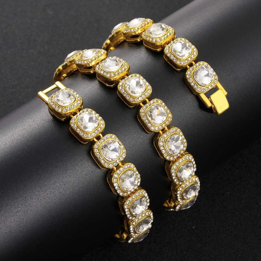 Gold Silver Cuban Link Chain for Women Heart Tennis Necklaces Diamond Chain Choker Necklace Layered Necklace Rhinestone Bling Necklace for Women Hip Hop Jewelry