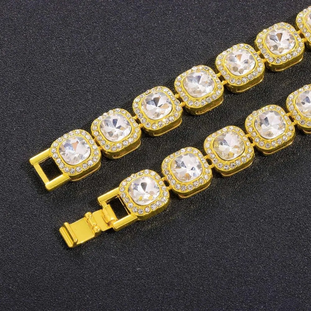 Gold Silver Cuban Link Chain for Women Heart Tennis Necklaces Diamond Chain Choker Necklace Layered Necklace Rhinestone Bling Necklace for Women Hip Hop Jewelry