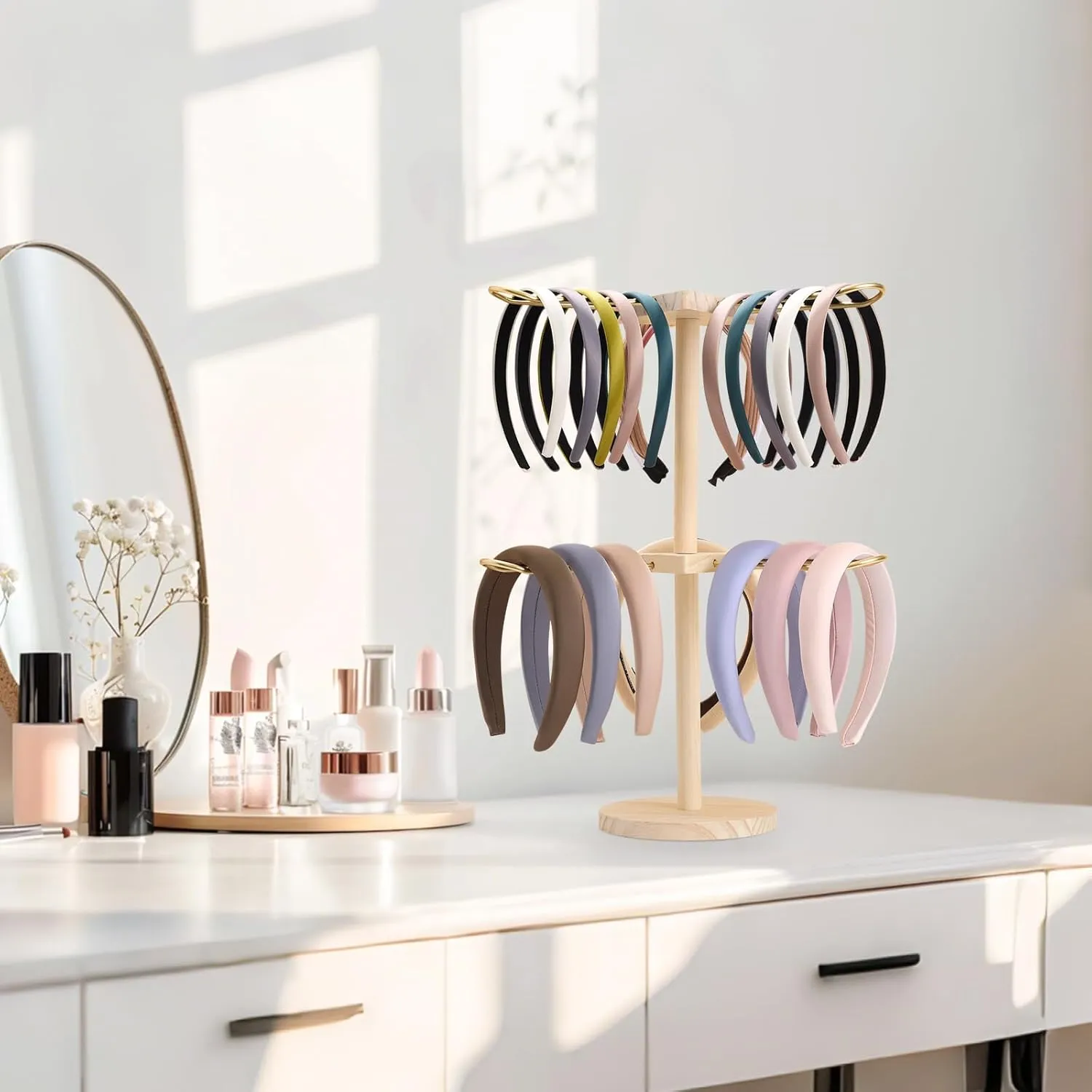 Headband Holder, Mental Headband Organizer Headband Stand, Hair Accessories Organizer Bracelets Bangles Storage Rack for Women and Girls