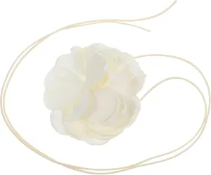Homoyoyo Floral Collar Choker Necklace Vintage French Style Flower Choker for Women Yellow