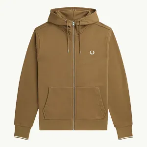 HOODED ZIP THROUGH SWEATSHIRT SHADED STONE