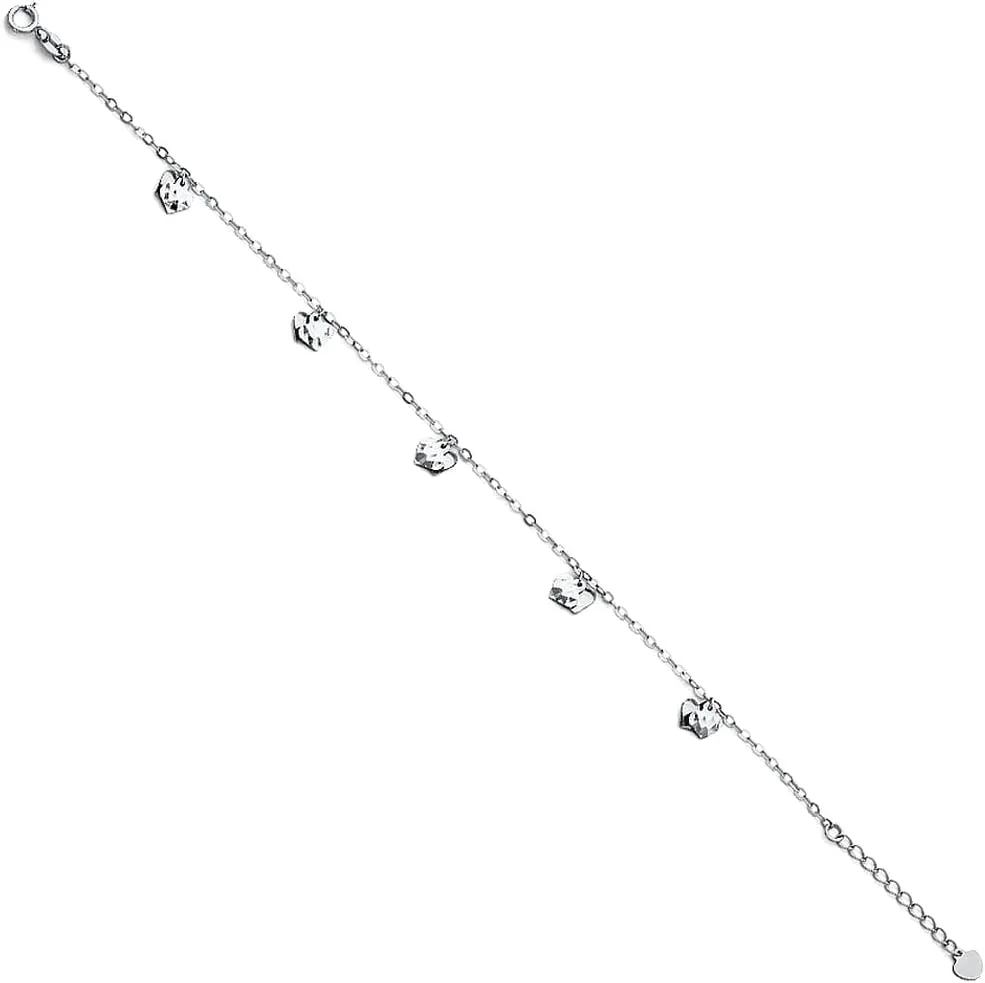 JewelryWeb 14k Gold Light Anklet  1 Inch 9 Inch-Anklet for Women