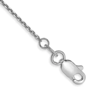 JewelryWeb 14k Gold Wg .95mm Sparkle Cut Cable Chain Anklet 10 Inch-Anklet for Women and Men