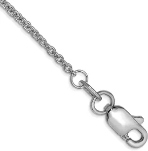 JewelryWeb 14k White Gold Polished 1.5mm 10in Solid Cable Chain Anklet Lobster Claw-Anklet for Women and Men