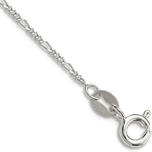 JewelryWeb 925 Sterling Silver 1.2mm Figaro Chain Bracelet Anklet-Anklet for Women and Men