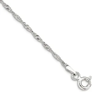 JewelryWeb 925 Sterling Silver 1.4mm Singapore Chain Bracelet Anklet 9 Inch-Anklet for Women and Men