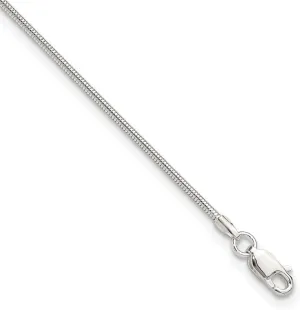 JewelryWeb 925 Sterling Silver 1.5mm Round Snake Chain Anklet 9 Inch Lobster Claw-Anklet for Women and Men