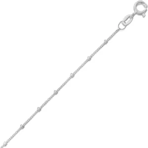 JewelryWeb 925 Sterling Silver 1.5mm Satellite Chain Anklet 1 Inch Extention Spring-Ring Closure-Anklet for Women and Men
