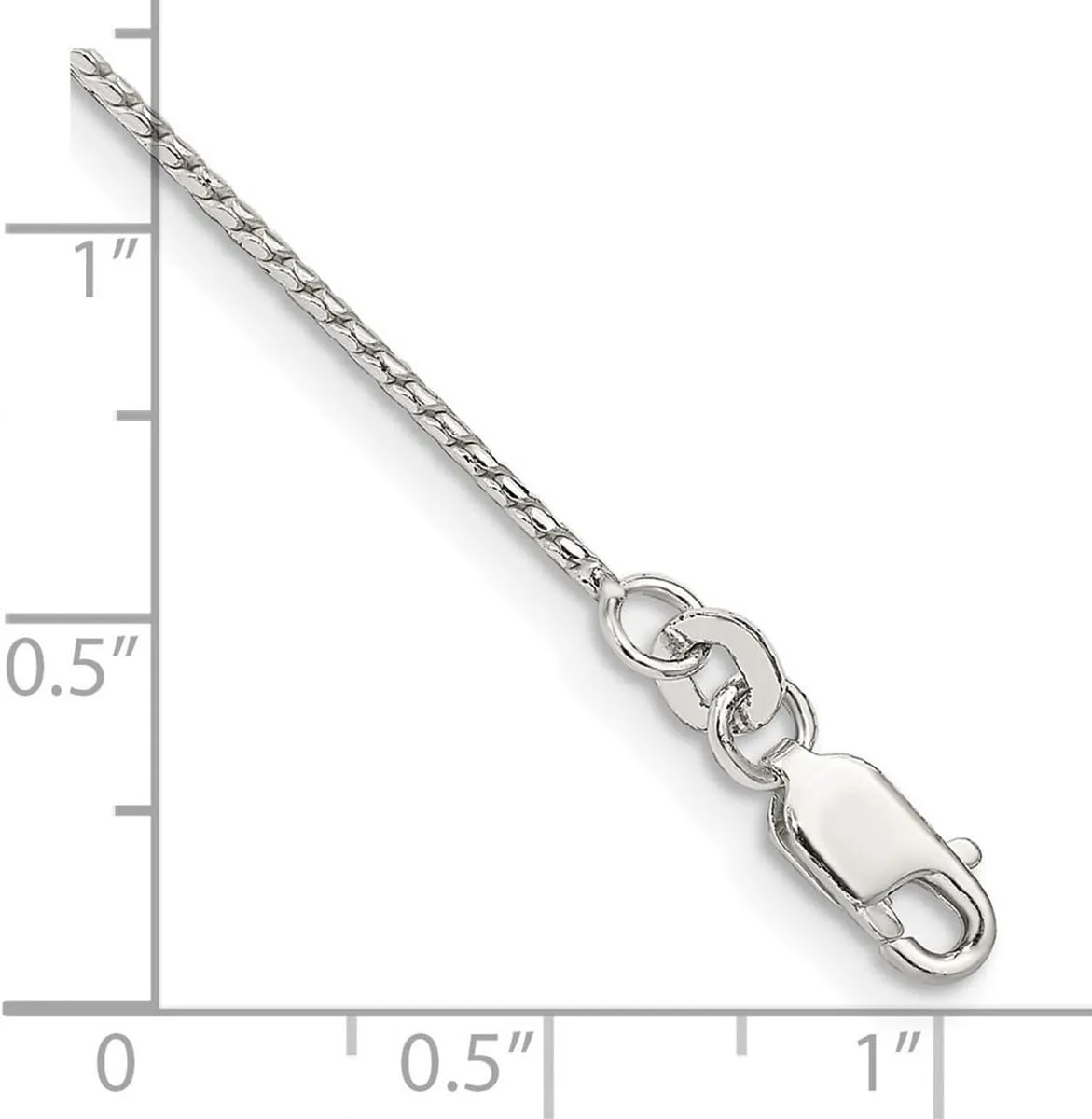 JewelryWeb 925 Sterling Silver 1mm Round Franco Chain Ankle Bracelet Anklet for Women and Men