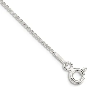 JewelryWeb 925 Sterling Silver 1mm Round Spiga Chain Anklet 10 Inch-Anklet for Women and Men