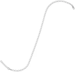 JewelryWeb 925 Sterling Silver Adjustable Rombo Figaro Anklet-Anklet for Women