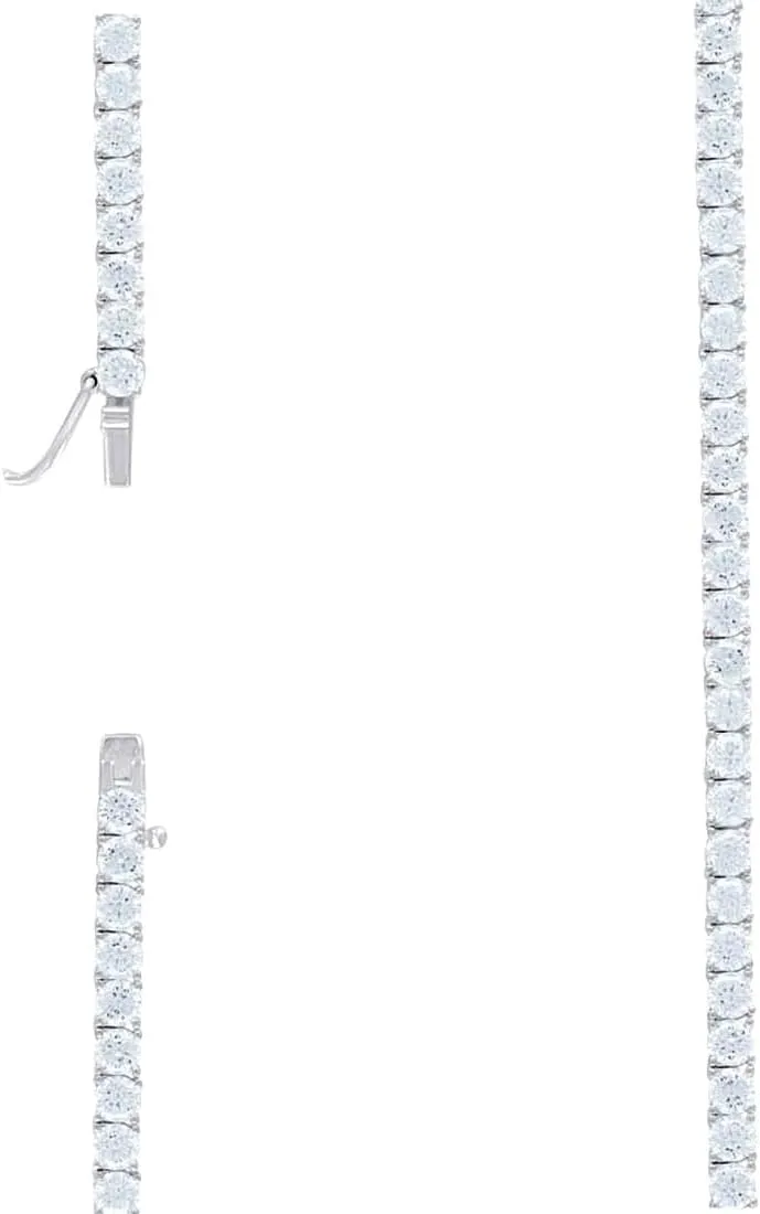 JewelryWeb 925 Sterling Silver Moissanite Tennis Bracelet 4mm Anklet-Anklet for Women