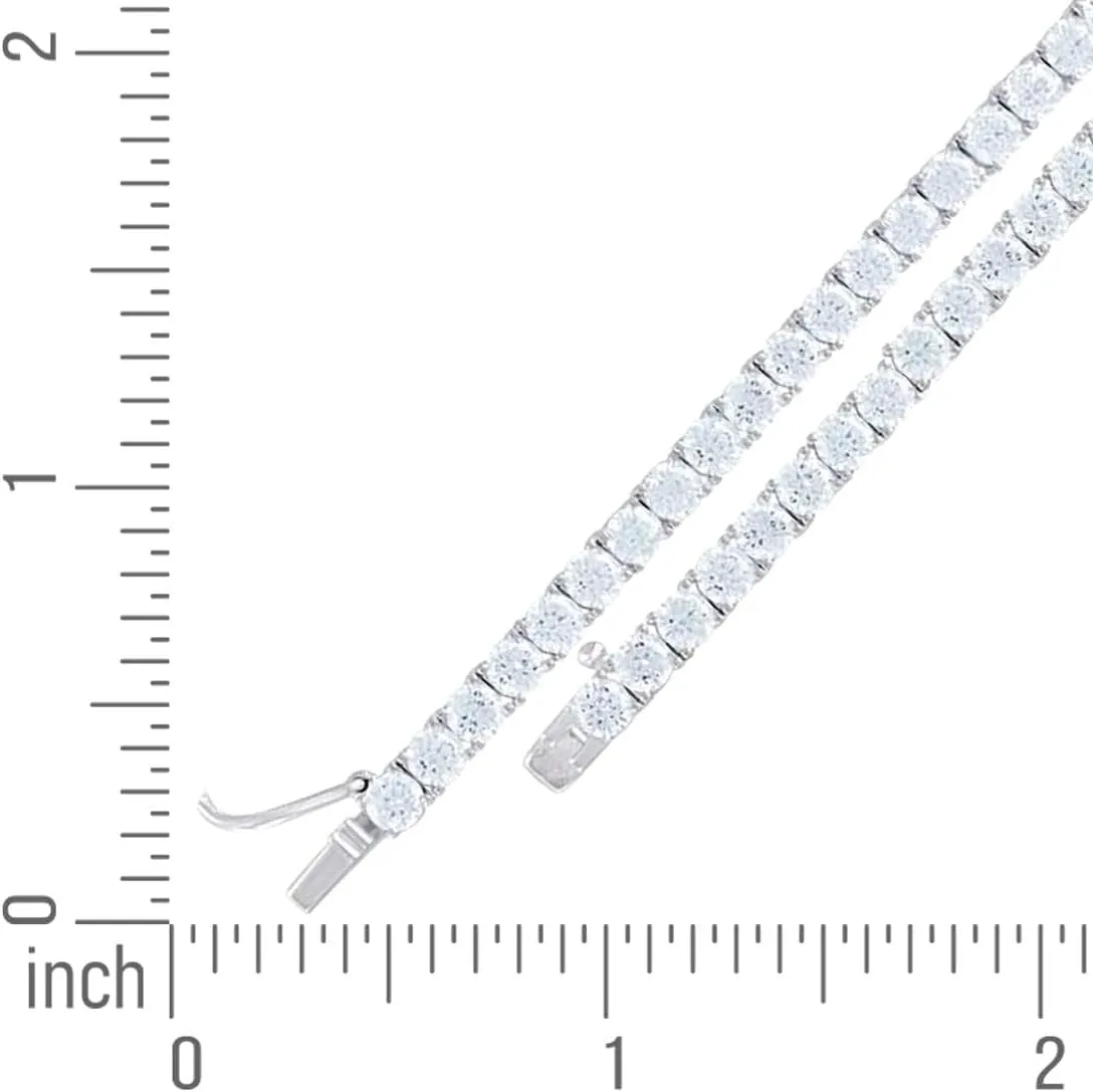 JewelryWeb 925 Sterling Silver Moissanite Tennis Bracelet 4mm Anklet-Anklet for Women
