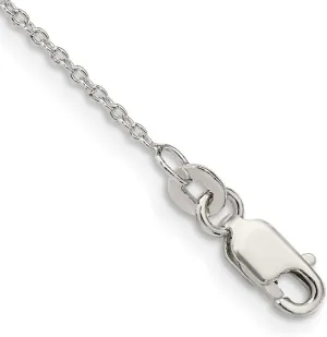 JewelryWeb 925 Sterling Silver Polished 1.25mm Cable Chain Ankle Bracelet Lobster Claw Anklet for Women and Men
