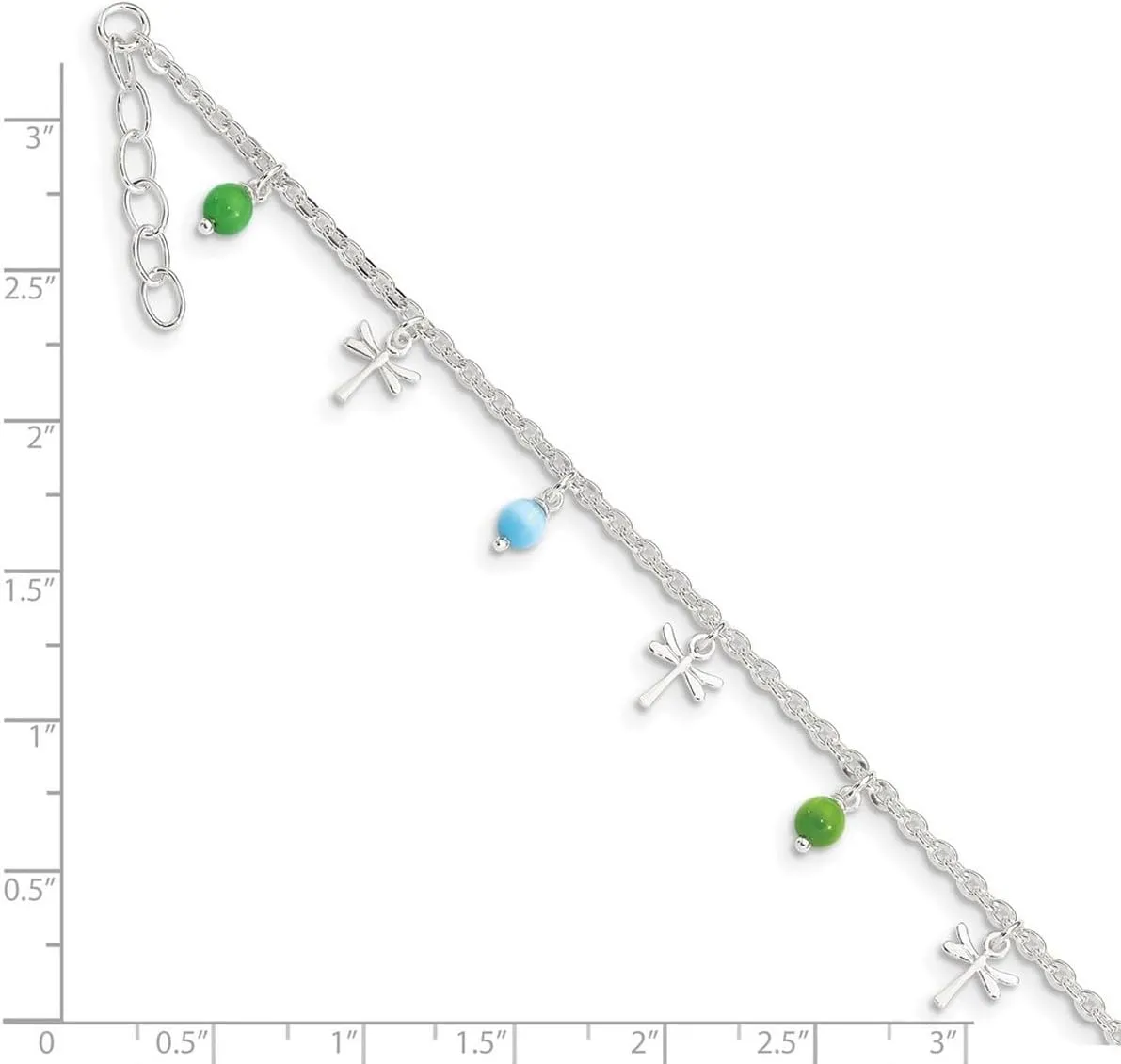 JewelryWeb 925 Sterling Silver Polished Fancy Lobster Closure Anklet-Lobster Claw-Anklet for Women