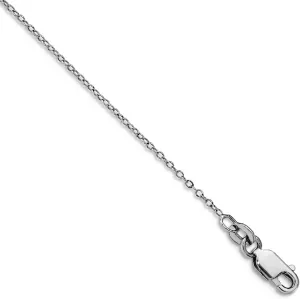 JewelryWeb 925 Sterling Silver Rhodium Plated 1mm Cable Chain Anklet 10 Inch-Anklet for Women and Men