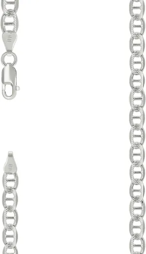 JewelryWeb 925 Sterling Silver Solid Classic Mariner Chain-Silver 5mm Anklet 9 Inch-Anklet for Women and Men
