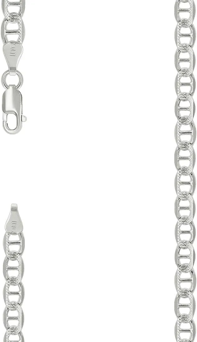 JewelryWeb 925 Sterling Silver Solid Classic Mariner Chain-Silver 5mm Anklet 9 Inch-Anklet for Women and Men