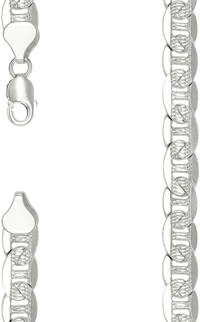 JewelryWeb 925 Sterling Silver Solid Classic Mariner Chain-Silver 9.5mm Anklet 9 Inch-Anklet for Women and Men