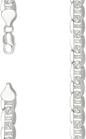 JewelryWeb 925 Sterling Silver Solid Classic Mariner Chain-Silver 9.5mm Anklet 9 Inch-Anklet for Women and Men
