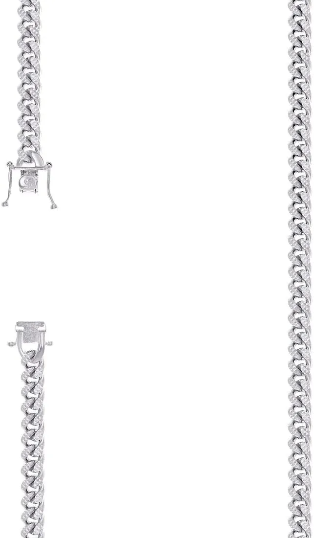 JewelryWeb 925 Sterling Silver Solid Comfort Curb Pyramid Chain Rhodium 6.3mm Anklet-Anklet for Women and Men