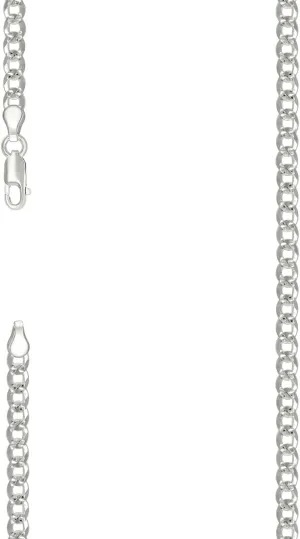JewelryWeb 925 Sterling Silver Solid Pave Super Flat Comfort Curb Chain-Silver 4.7mm Anklet 9 Inch-Anklet for Women and Men