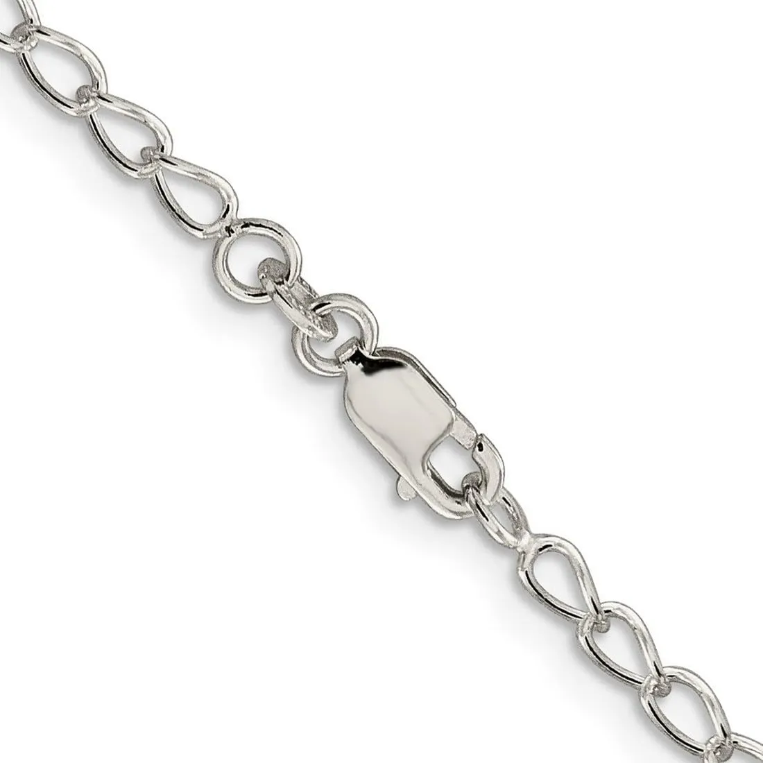 JewelryWeb 925 Sterling Silver Solid Polished 3.00mm Link Chain Bracelet Lobster Claw-Link-Bracelet for Women and Men