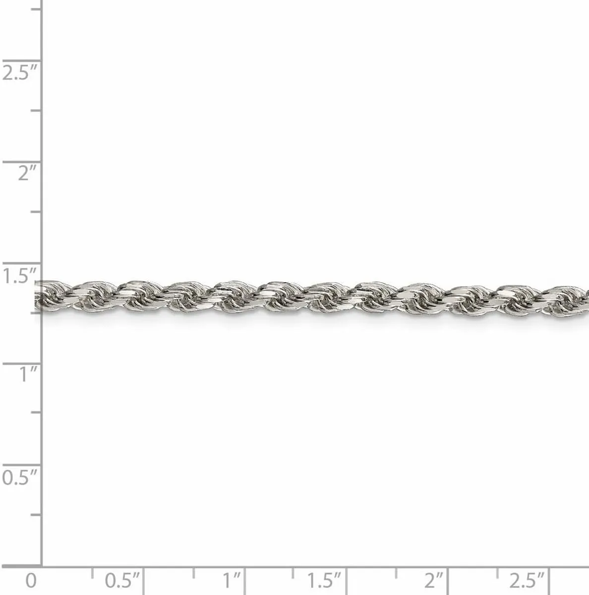 JewelryWeb 925 Sterling Silver Solid Polished 3.5mm D Cut Rope Chain Bracelet Lobster Claw Link-Bracelet for Women and Men