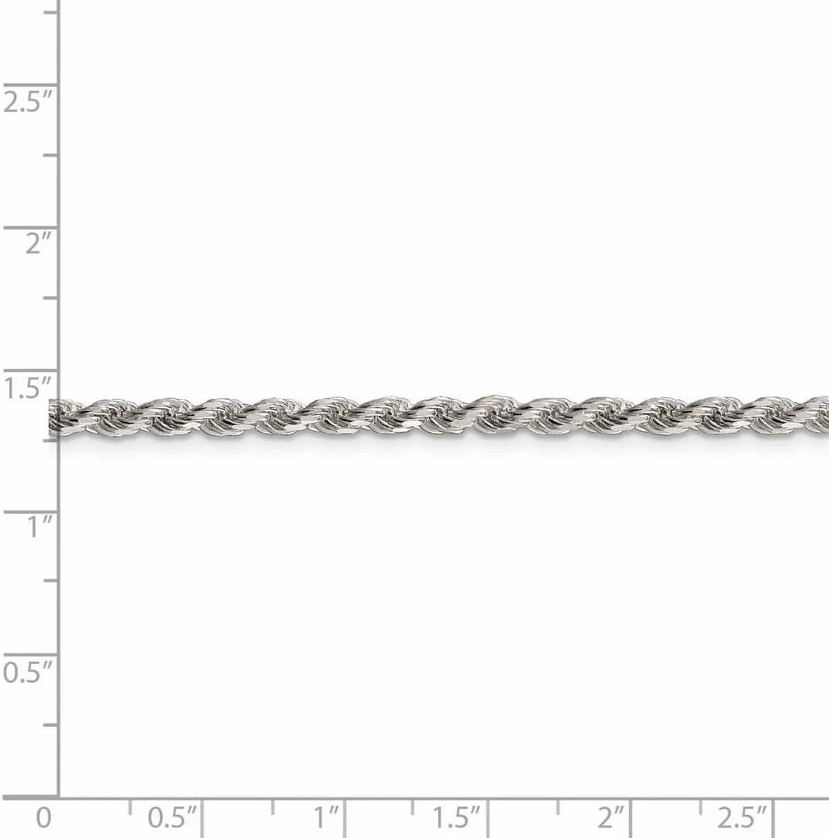 JewelryWeb 925 Sterling Silver Solid Polished 3mm Sparkle Cut Rope Chain Bracelet Lobster Claw Link-Bracelet for Women and Men
