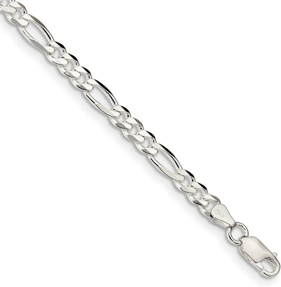 JewelryWeb 925 Sterling Silver Solid Polished 4.25mm Figaro Chain Anklet 9 Inch Lobster Claw-Anklet for Women and Men