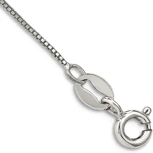 JewelryWeb 925 Sterling Silver Solid Polished .5mm Box Chain Ankle Bracelet Spring-Ring Anklet for Women and Men