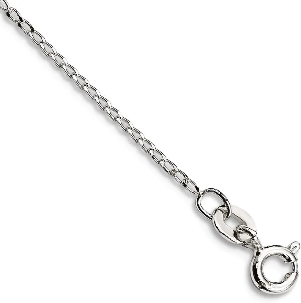 JewelryWeb 925 Sterling Silver Solid Polished .5mm Fancy Chain Ankle Bracelet Spring-Ring Anklet for Women and Men