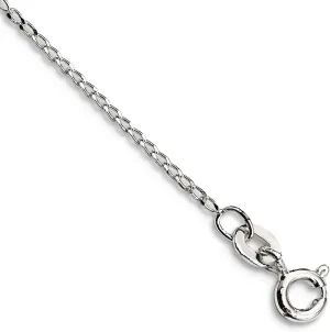 JewelryWeb 925 Sterling Silver Solid Polished .5mm Fancy Chain Ankle Bracelet Spring-Ring Anklet for Women and Men