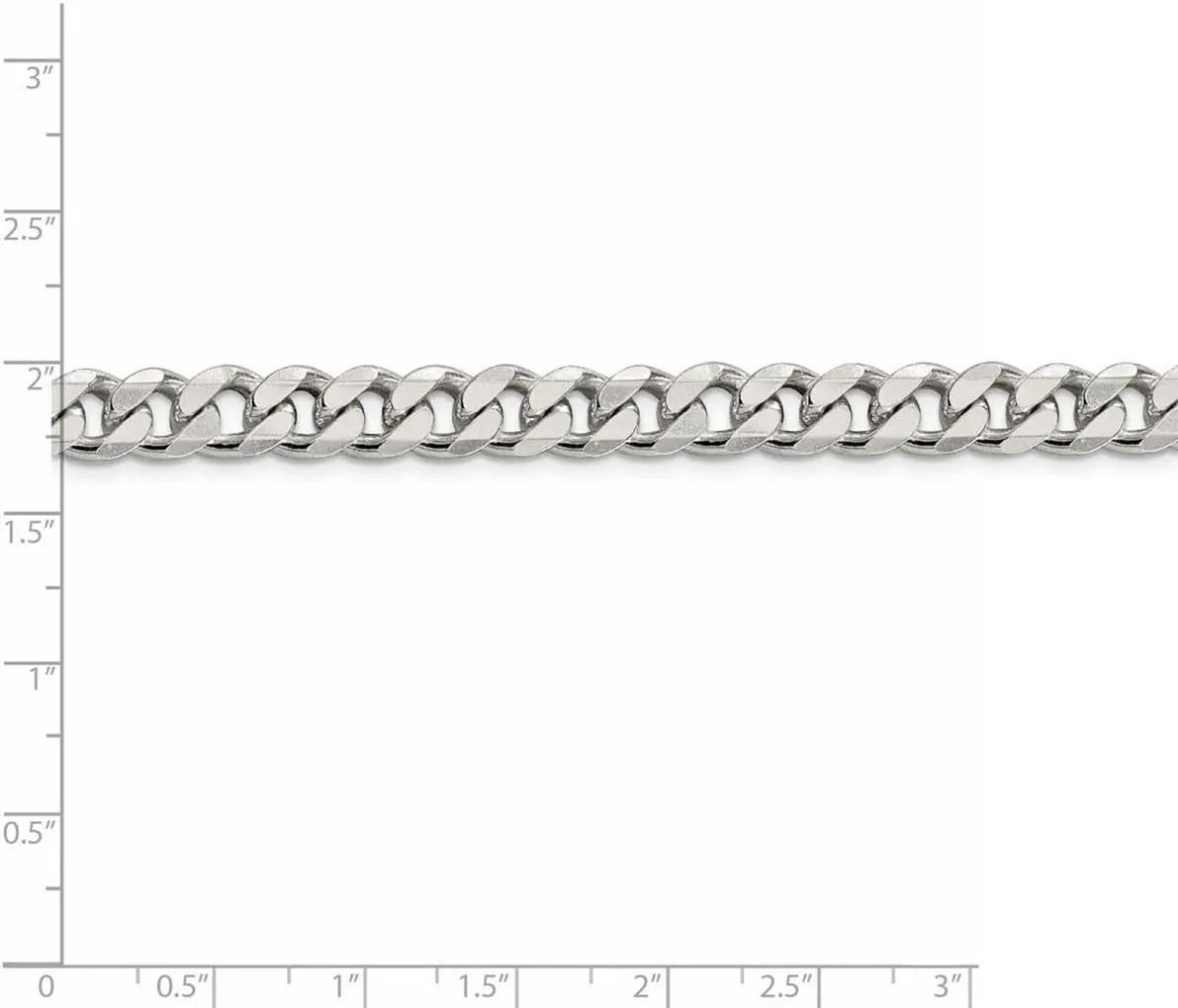 JewelryWeb 925 Sterling Silver Solid Polished 8mm Curb Chain Bracelet Lobster Claw Link-Bracelet for Women and Men