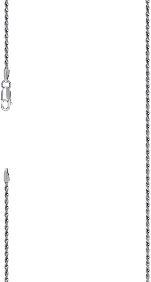 JewelryWeb 925 Sterling Silver Solid Rope Chain Rhodium 2mm Anklet-Anklet for Women and Men