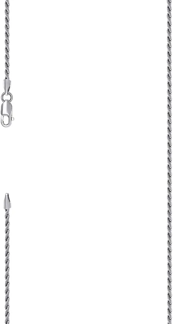 JewelryWeb 925 Sterling Silver Solid Rope Chain Rhodium 2mm Anklet-Anklet for Women and Men