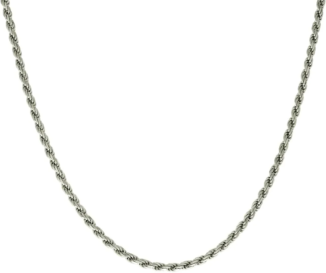 JewelryWeb 925 Sterling Silver Solid Rope Chain-Silver 3.5mm Anklet-Anklet for Women and Men