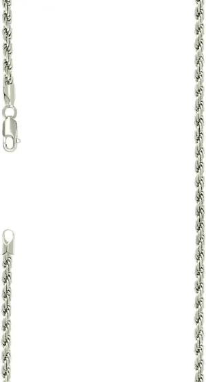 JewelryWeb 925 Sterling Silver Solid Rope Chain-Silver 3.5mm Anklet-Anklet for Women and Men